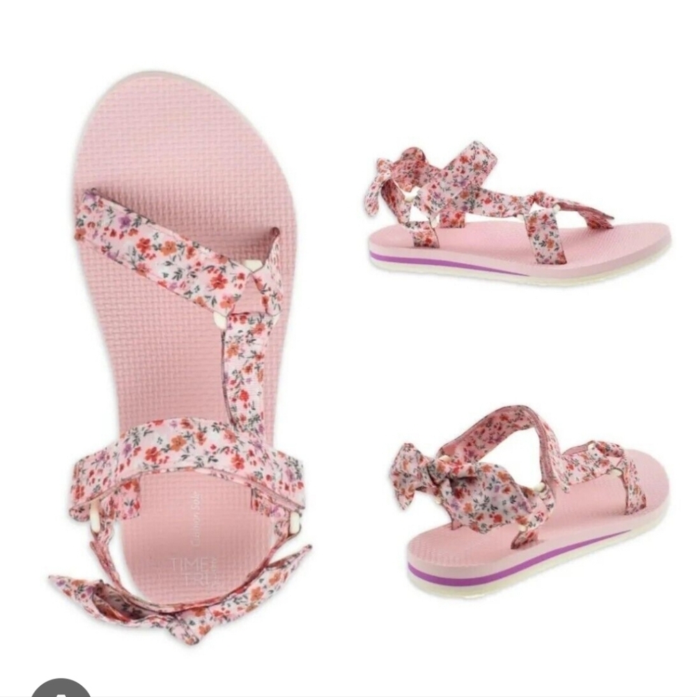 Pink Floral Time and Tru Women's Nature Sandal Size 11